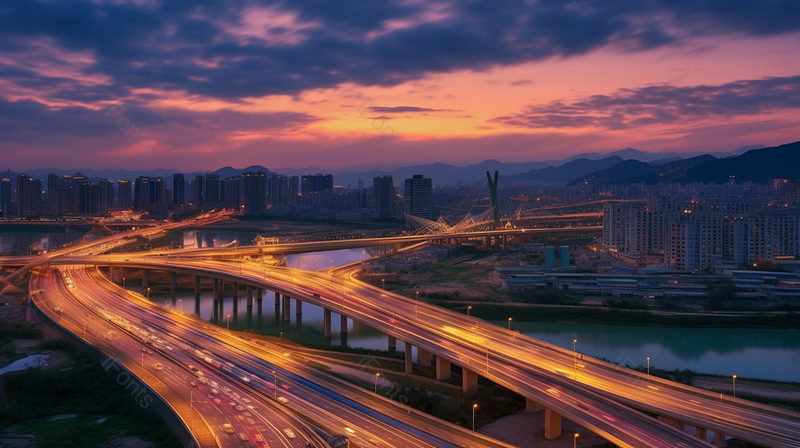 高架道路摩天大楼景点大桥都市风光,高清,摄影图,摄影图片,图片大全,摄影图免费下载